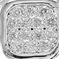 CZ Triple Cushion Necklace and Stud Earring Set