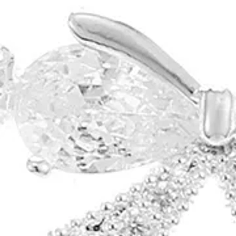 Lab Grown Bow Charm Cubic Zirconia Tennis Bracelet