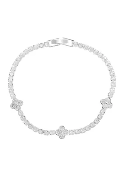 Clover Charms CZ Tennis Bracelet