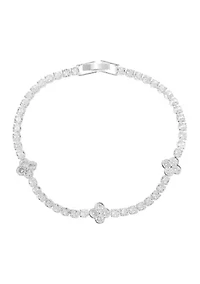Clover Charms CZ Tennis Bracelet