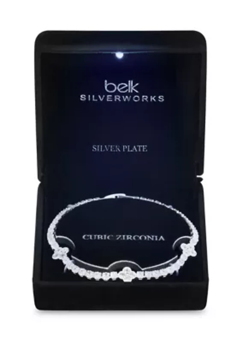 Clover Charms CZ Tennis Bracelet