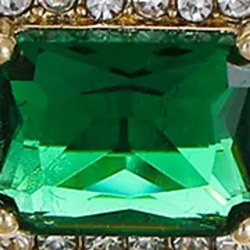 Emerald Crystal Center Stone CZ Coil Tennis Bracelet