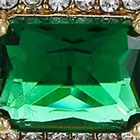 Emerald Crystal Center Stone CZ Coil Tennis Bracelet