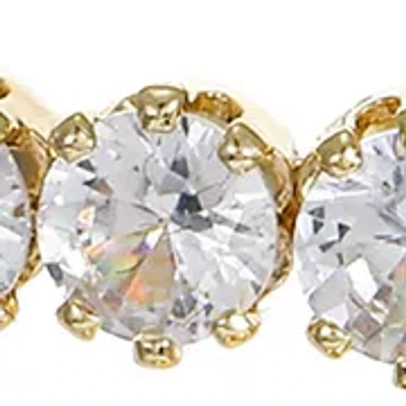 Puffy Heart Charm CZ Coil Tennis Bracelet