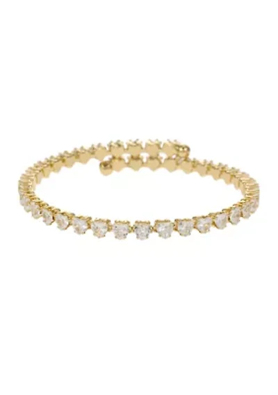 Lab Grown Heart Shaped Cubic Zirconia Coil Tennis Bracelet