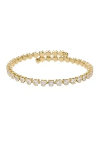 Lab Grown Heart Shaped Cubic Zirconia Coil Tennis Bracelet