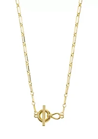 Fine Gold Plated Paper Clip Chain Necklace