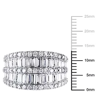 Lab Created Cubic Zirconia Double Row Ring Sterling Silver