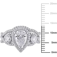 Lab Created Cubic Zirconia Bridal Ring Set Sterling Silver