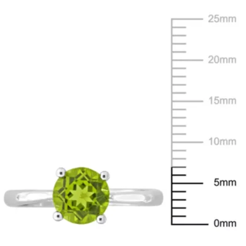 Peridot Solitaire Ring Sterling Silver