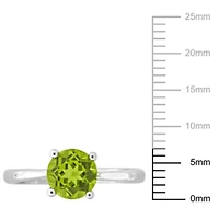 Peridot Solitaire Ring Sterling Silver