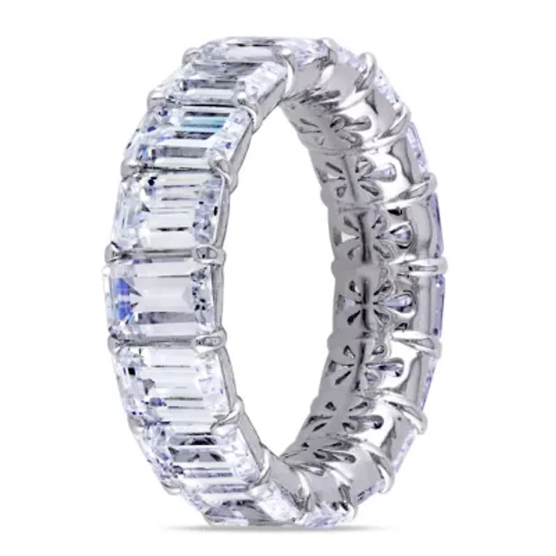 Lab Created Cubic Zirconia Eternity Ring Sterling Silver