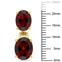 Garnet Dangle Earrings in Yellow Plated Sterling Silver