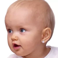 Children's Enamel Princess Crown Stud Earrings in Sterling Silver