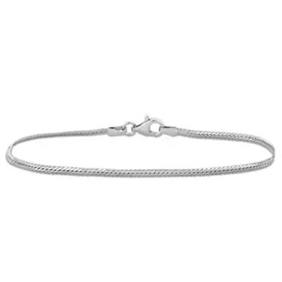 2mm Herringbone Chain Anklet in Sterling Silver