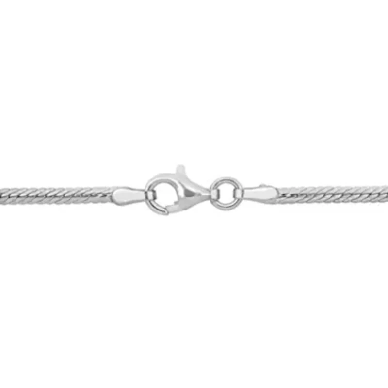 2mm Herringbone Chain Anklet in Sterling Silver