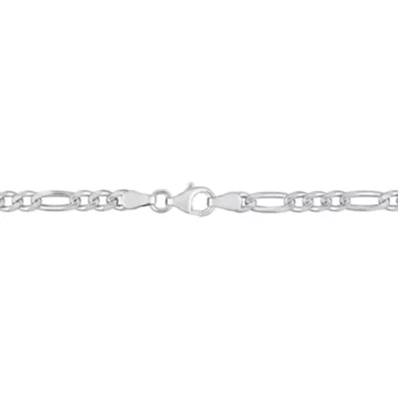3.8mm Figaro Chain Anklet in Sterling Silver