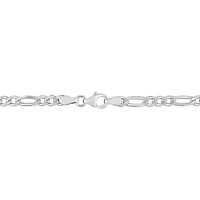 3.8mm Figaro Chain Anklet in Sterling Silver