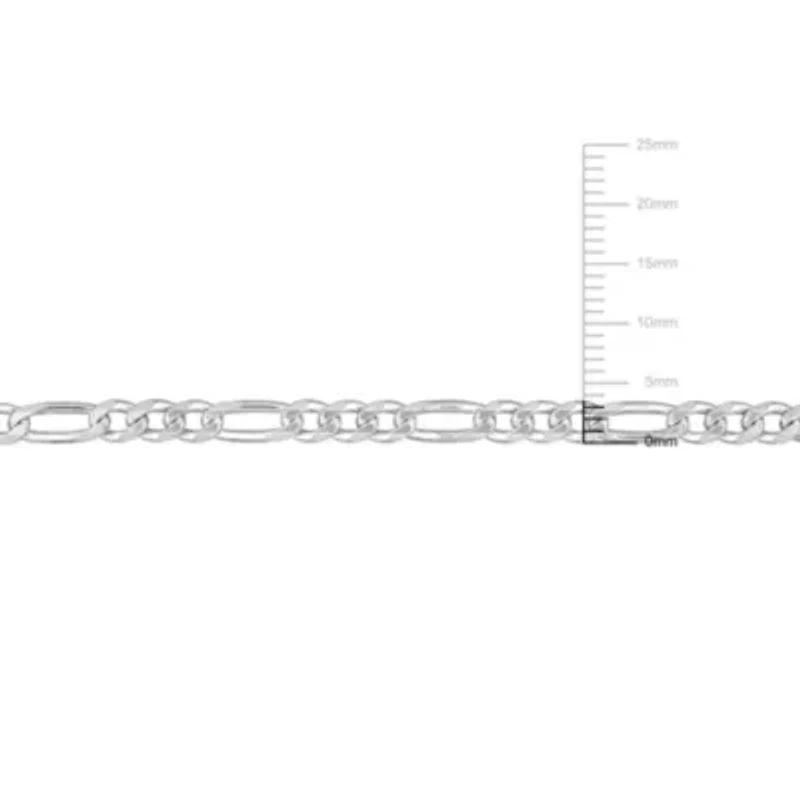 3.8mm Figaro Chain Anklet in Sterling Silver