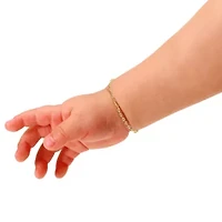 2mm Heart Link Baby Bracelet in 14K Yellow Gold