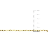 2mm Heart Link Baby Bracelet in 14K Yellow Gold