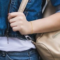 2mm Heart Link Baby Bracelet in 14K Yellow Gold