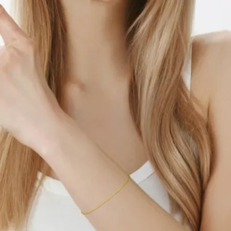 1.2mm Sparkling Singapore Bracelet in 14K Yellow Gold