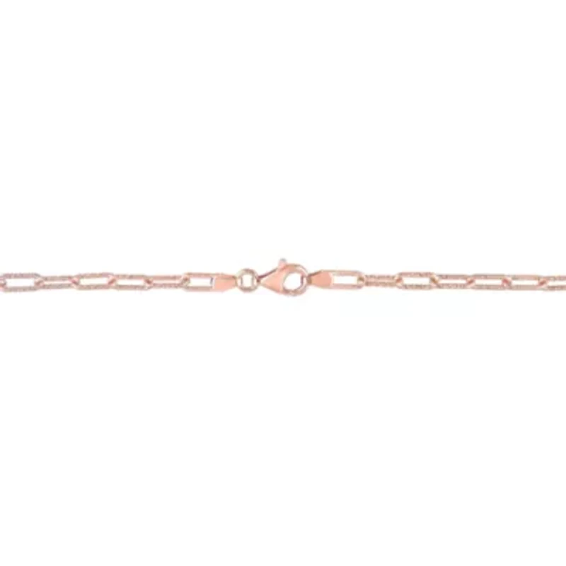 2-Pc Set of Men's 3.5mm Paperclip Chain Necklace and Bracelet in Rose Plated Sterling Silver