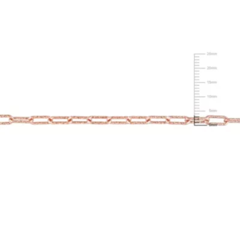 2-Pc Set of Men's 3.5mm Paperclip Chain Necklace and Bracelet in Rose Plated Sterling Silver