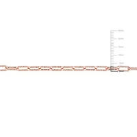 2-Pc Set of Men's 3.5mm Paperclip Chain Necklace and Bracelet in Rose Plated Sterling Silver