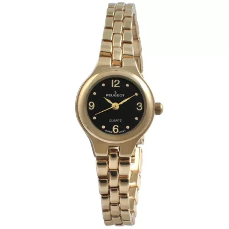 Peugeot Women's Small Face Gold-Tone Link Watch with Gold-Tone Metal Bracelet
