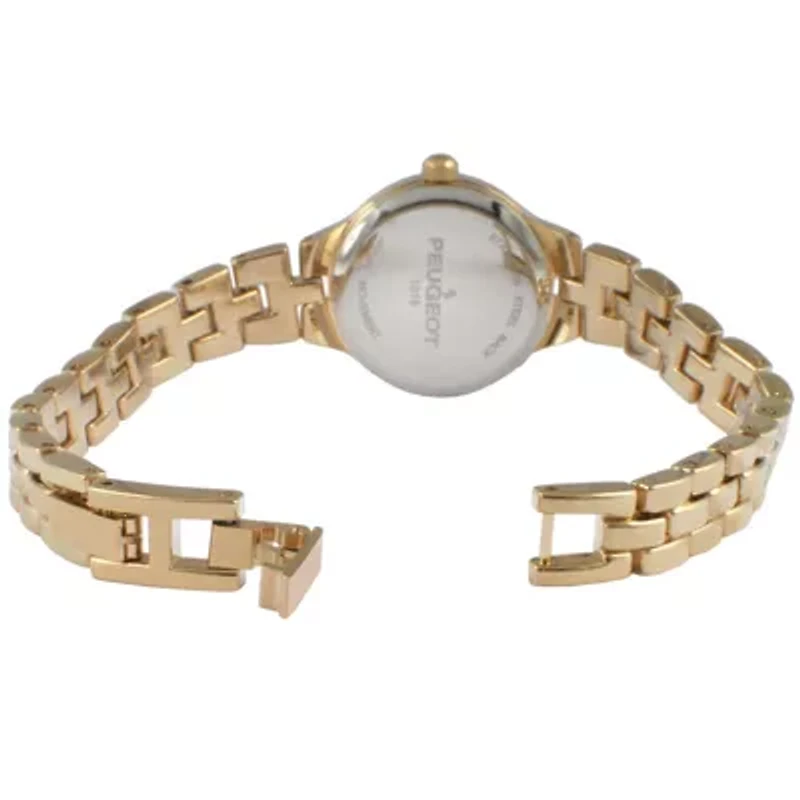Peugeot Women's Small Face Gold-Tone Link Watch with Gold-Tone Metal Bracelet