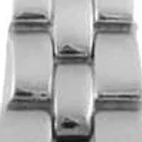 Women 22mm Round Silver Self-Adjust Link Bracelet Watch