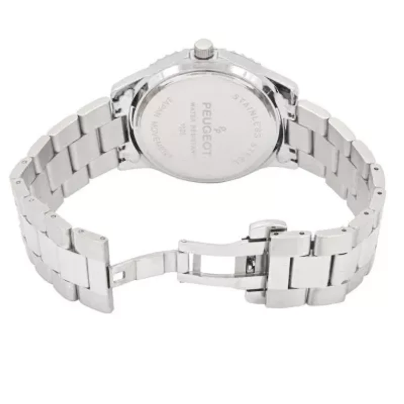 Men's 40mm Black Dial Sport Bezel Stainless Steel Bracelet Watch