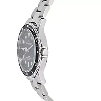 Men's 40mm Black Dial Sport Bezel Stainless Steel Bracelet Watch