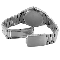 Peugeot Men's 40mm Silver Face Fluted Bezel Steel Bracelet Watch
