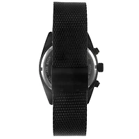 Peugeot Men's 42mm Black Multi-Function Steel Mesh Watch