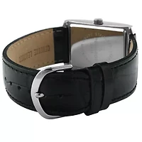 Peugeot Men's 30X40mm Gold Tank Shape Watch with Black Strap