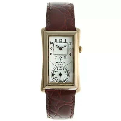 Peugeot Men's 40x24 mm Gold Large Remote Sweep Leather Strap watch