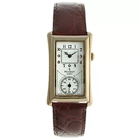 Peugeot Men's 40x24 mm Gold Large Remote Sweep Leather Strap watch