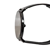 Peugeot Men's Ultra Slim Watch with PVD Plated Black Mesh Band