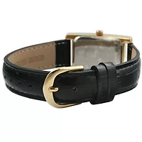 Peugeot Women's 34x20mm Contour Dress Watch Black Leather Strap