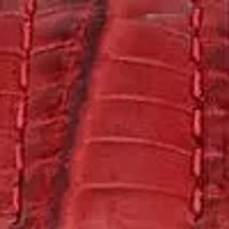 Women's 35x20mm Crystal Bezel Watch with Glossy Red Leather Strap