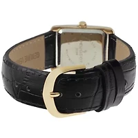 Peugeot Women's Tank Watch Roman Dial Leather Strap