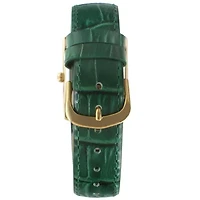 Peugeot Women's Tank Watch Roman Dial Green Strap