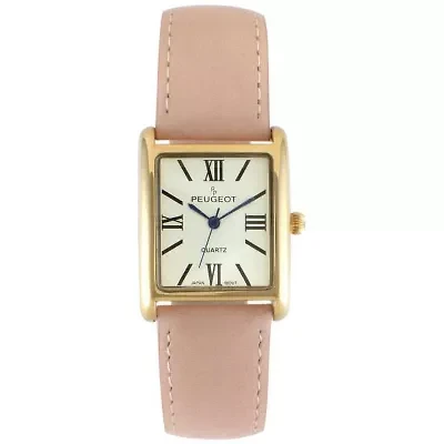 Women's Tank Watch Roman Dial Pink Suede Leather Strap