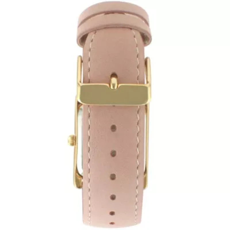 Women's Tank Watch Roman Dial Pink Suede Leather Strap