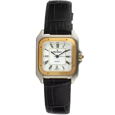 Peugeot Women's Watch 36mm Square Tank Shape Leather Strap Watch