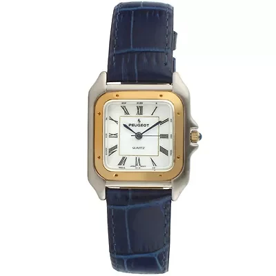 Peugeot Women's Watch 36mm Square Tank Shape Leather Strap Watch