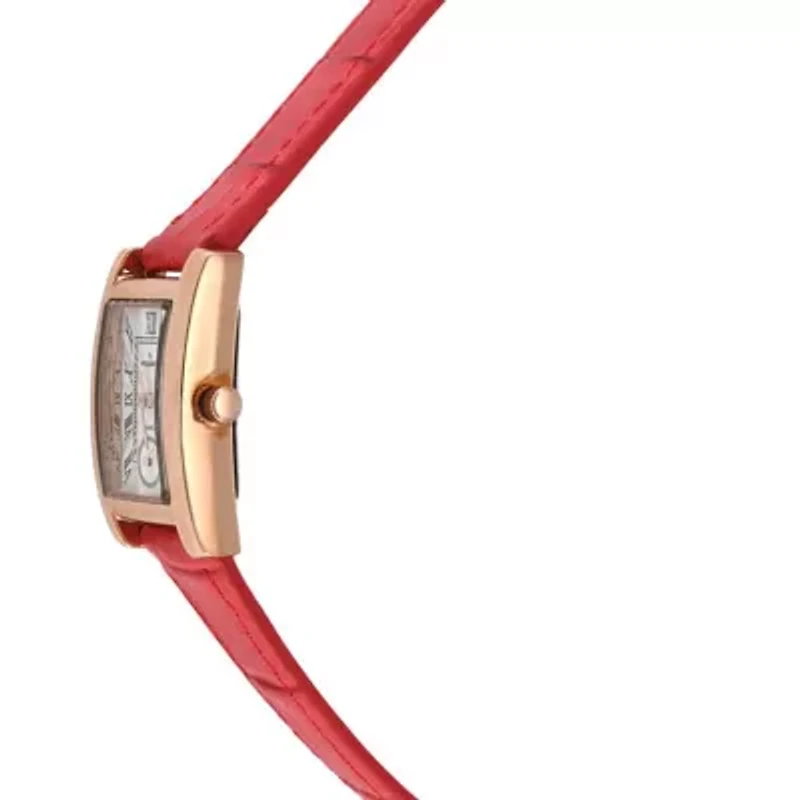 Women's Contour Tank Shape Case Red Watch with Roman Numerals
